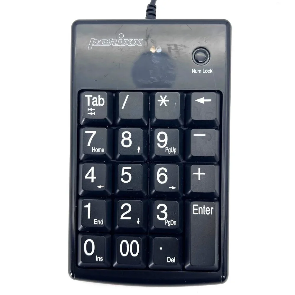Perixx Peripad-201 Plus USB Cable Numeric External Keypad Large Keys Accounting